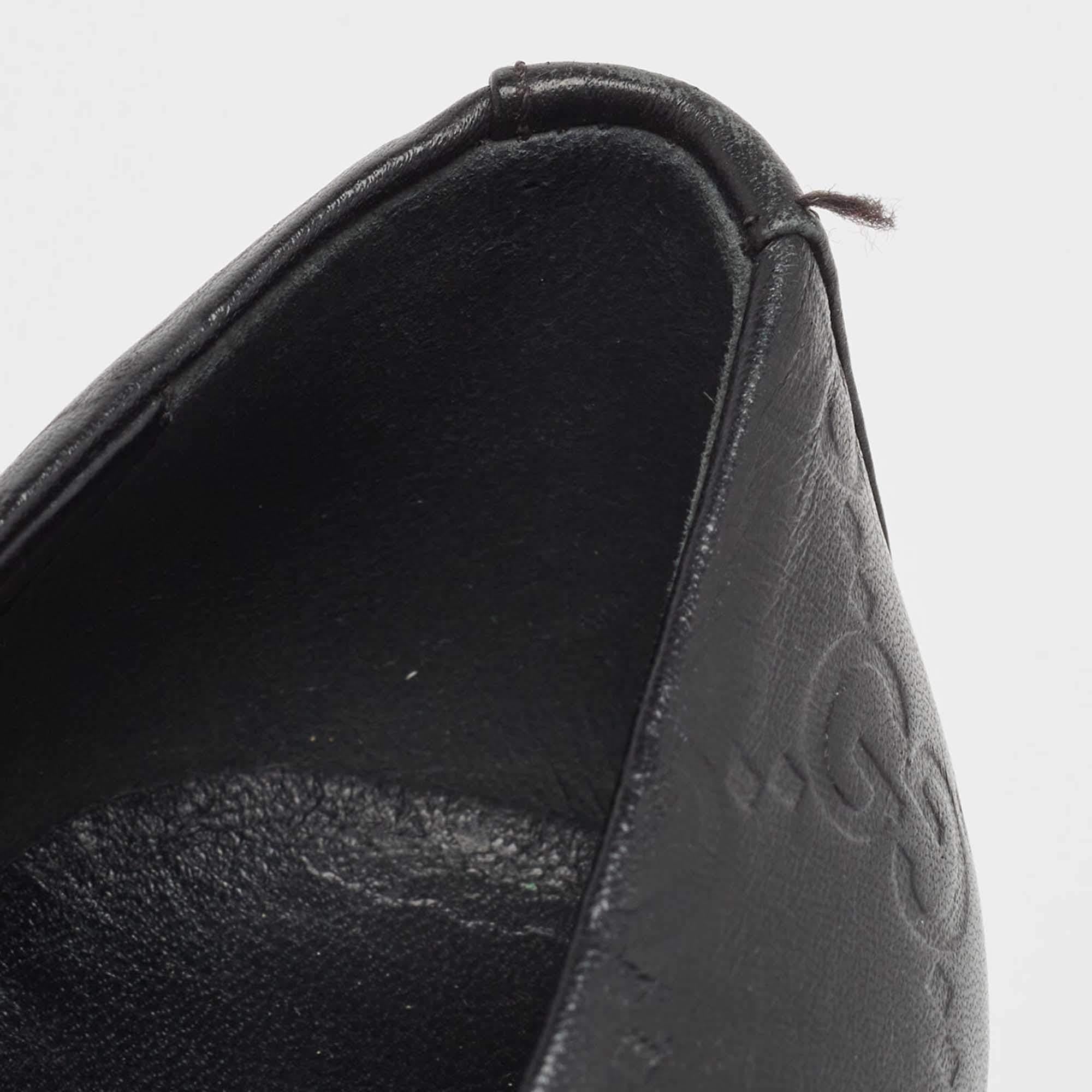 Ballerines Gucci noires Guccissima en cuir Taille 34.5 en vente 4