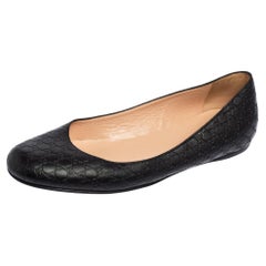 Gucci Black Guccissima Leather Ballet Flats Size 39