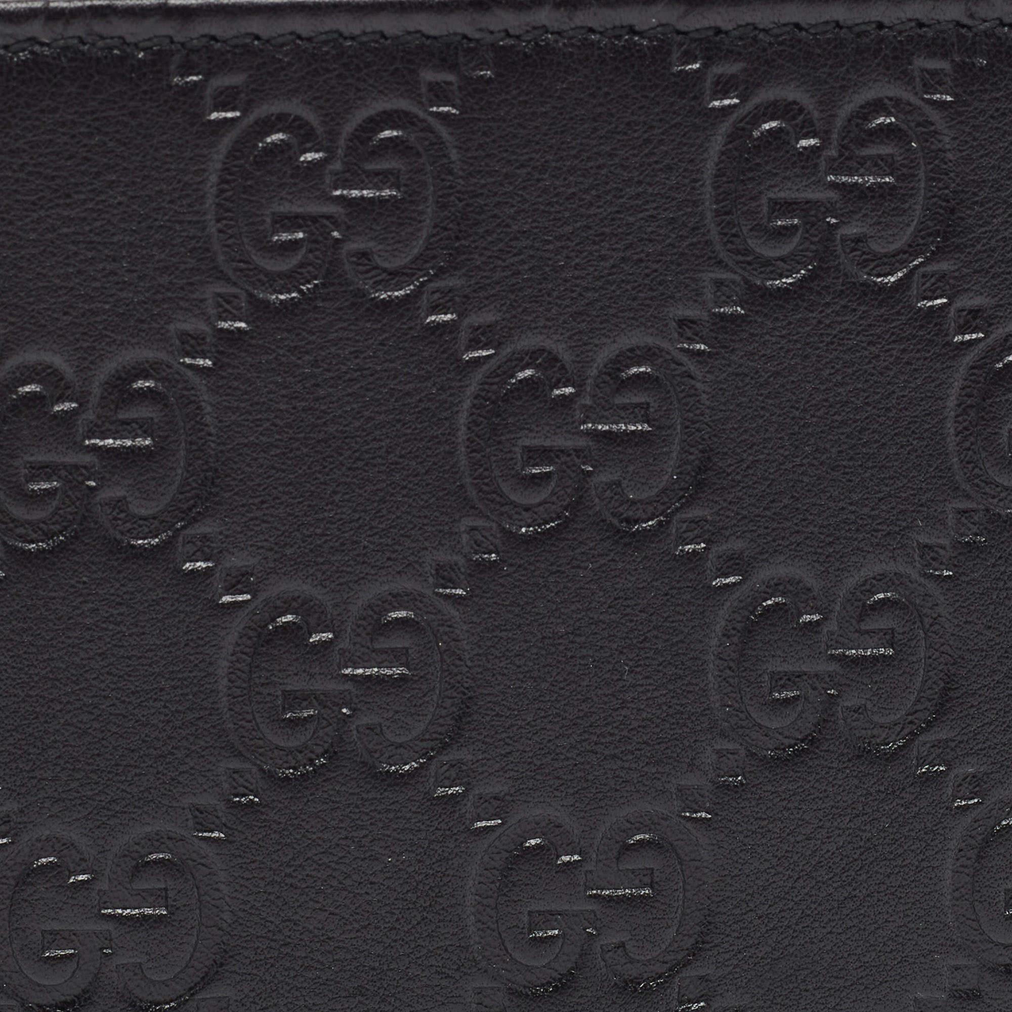 Gucci Black Guccissima Leather Bifold Wallet 6