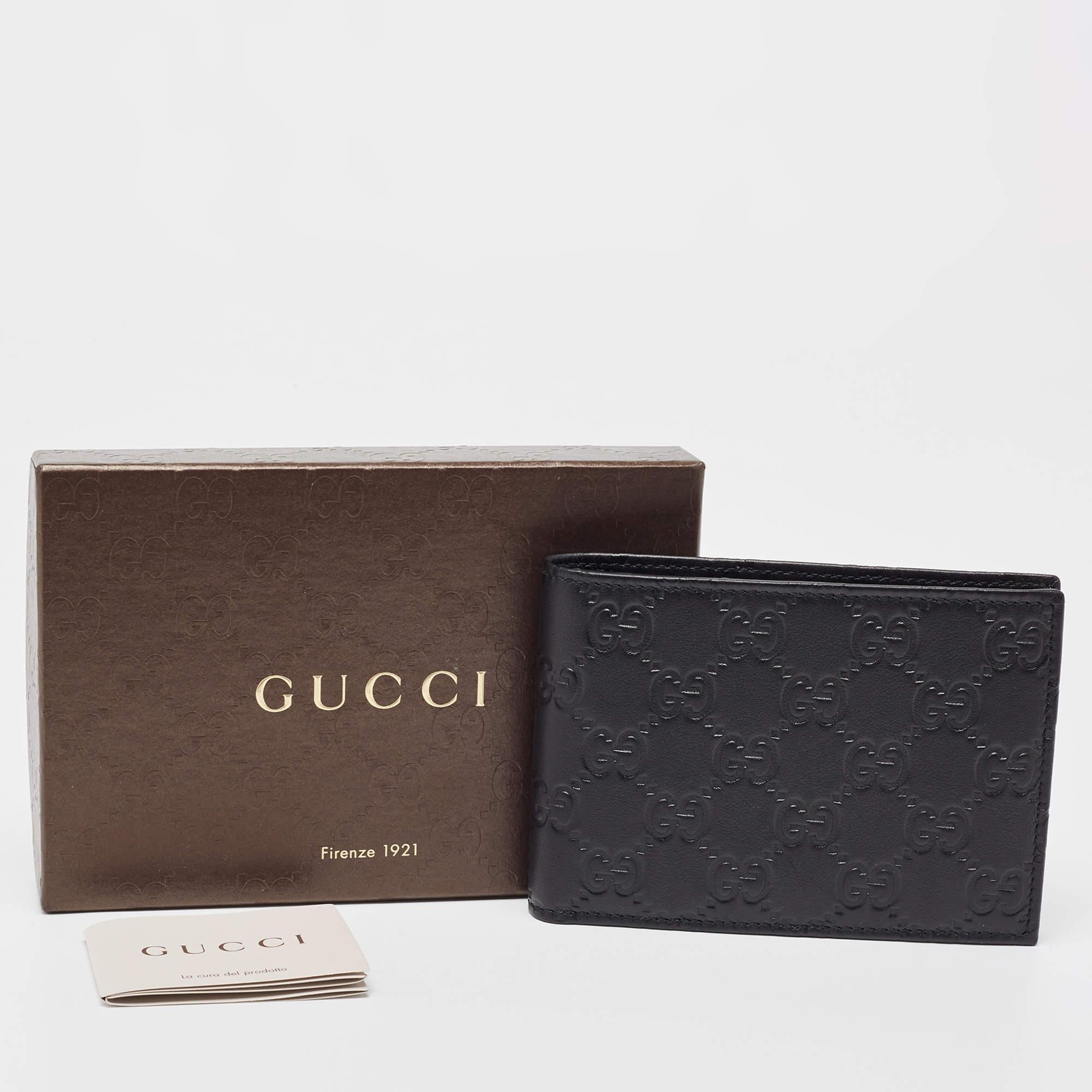 Gucci Black Guccissima Leather Bifold Wallet 7