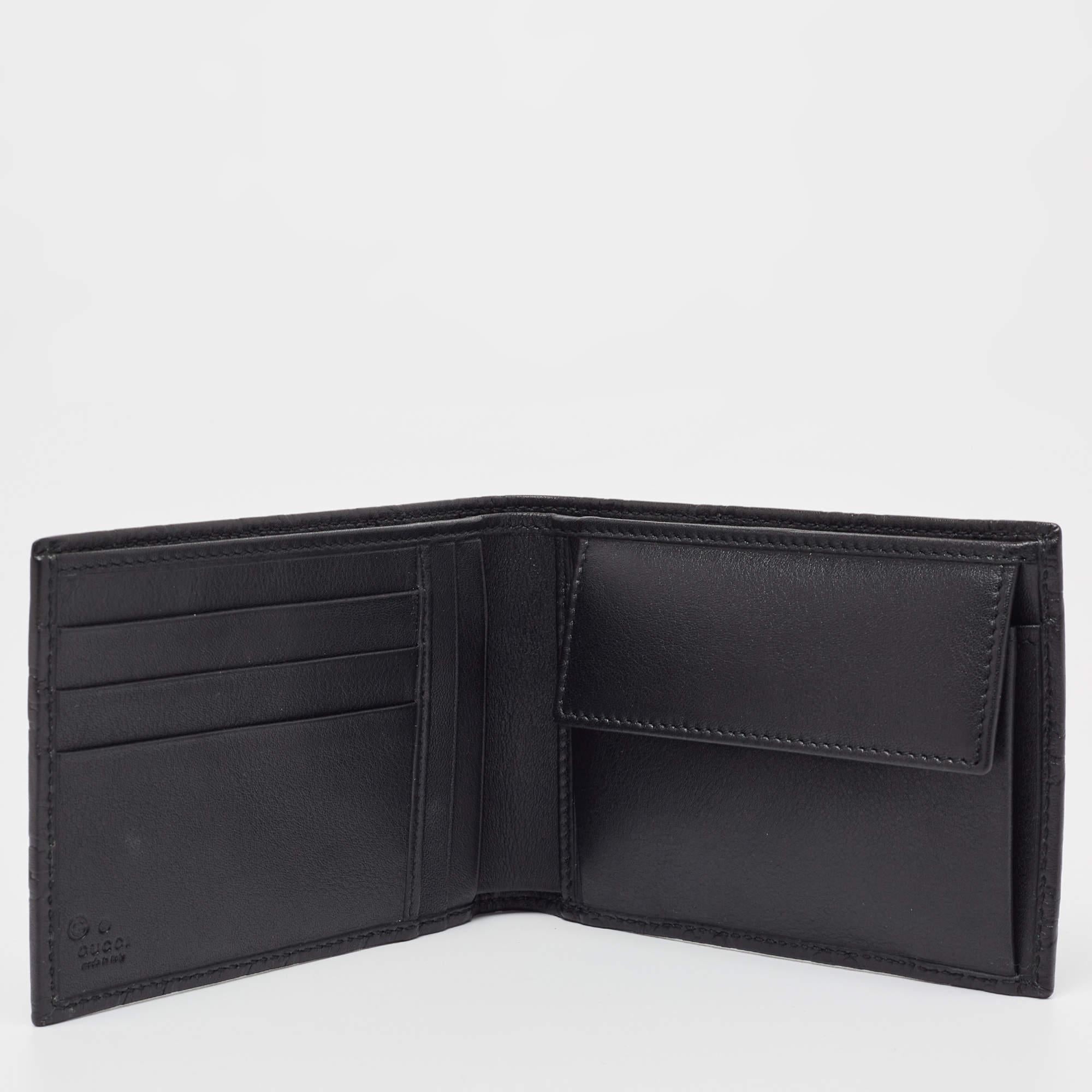 Gucci Black Guccissima Leather Bifold Wallet 5