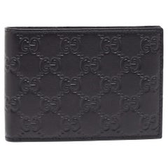 Gucci Black Guccissima Leather Bifold Wallet