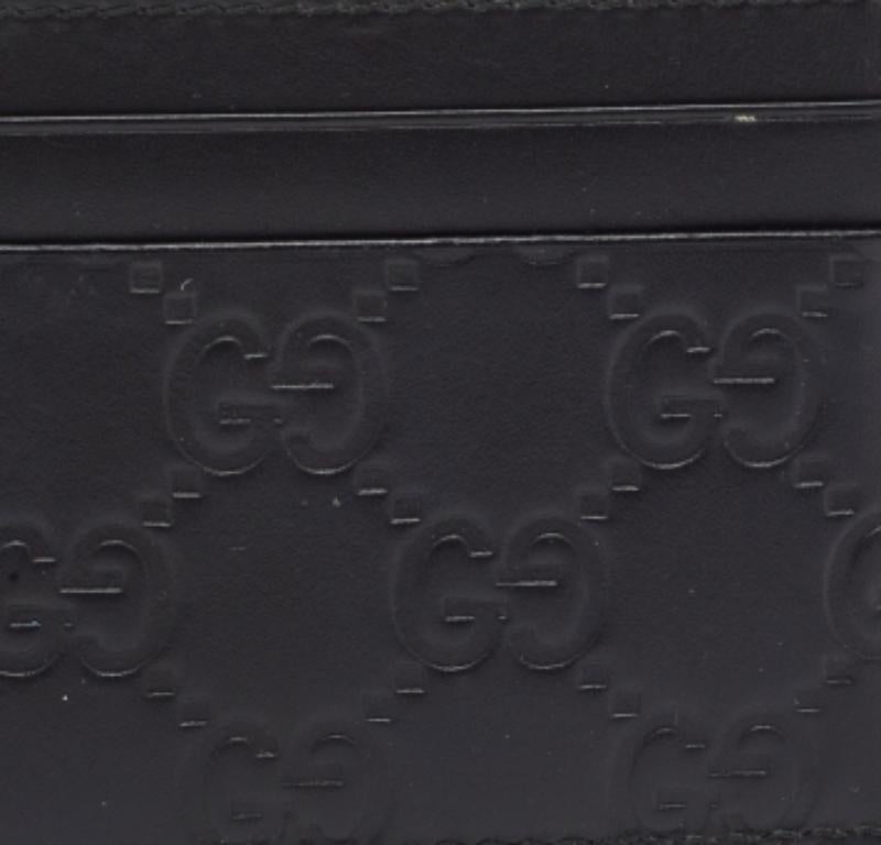 Nero Portacarte Gucci in pelle nera Guccissima in vendita