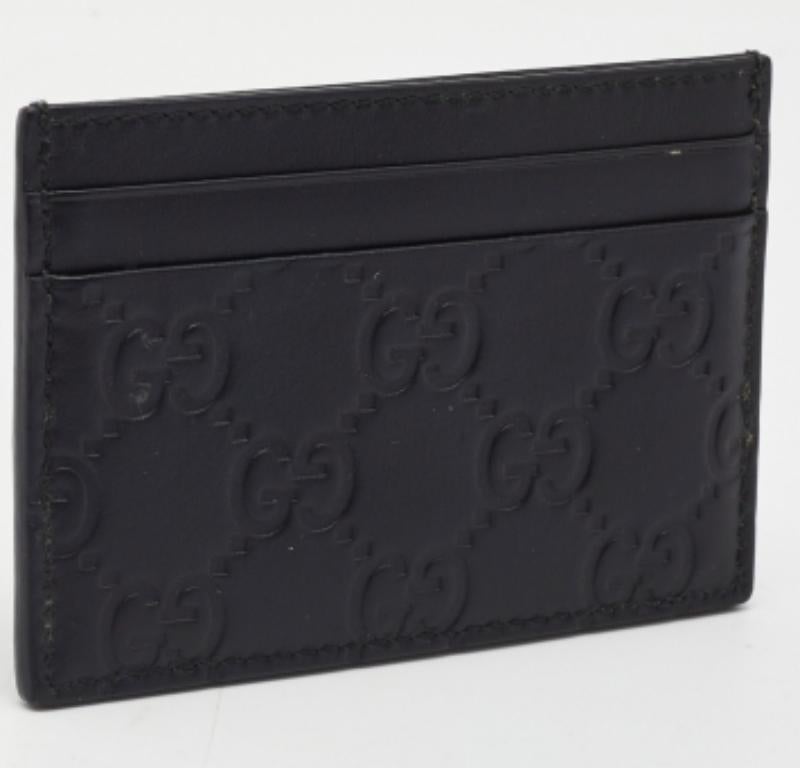 Portacarte Gucci in pelle nera Guccissima In condizioni ottime in vendita a Dubai, Al Qouz 2