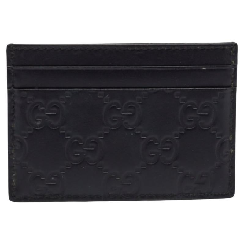 Gucci Schwarzes Guccissima Kartenetui aus Leder