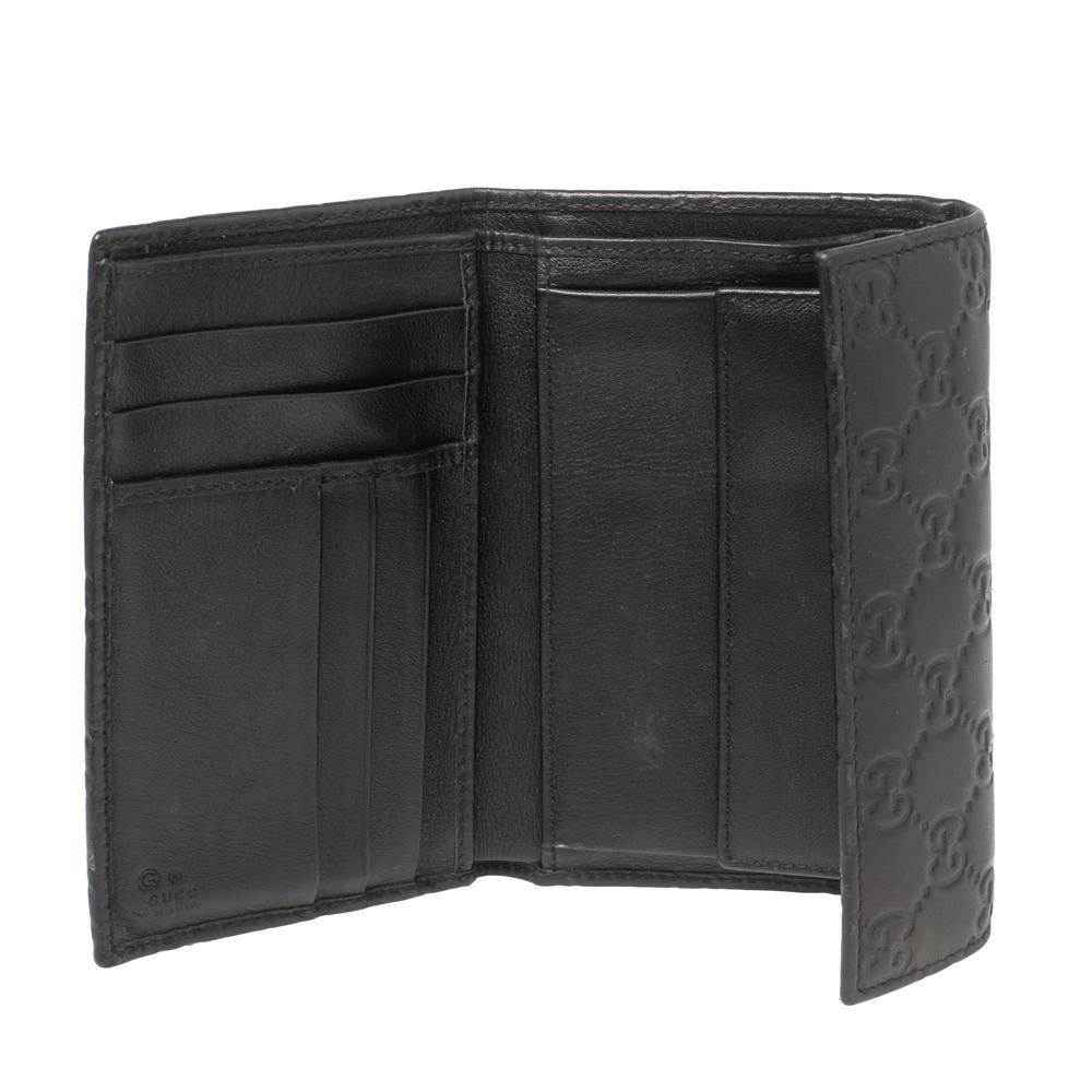 Gucci Black Guccissima Leather Continental Flap Wallet 1