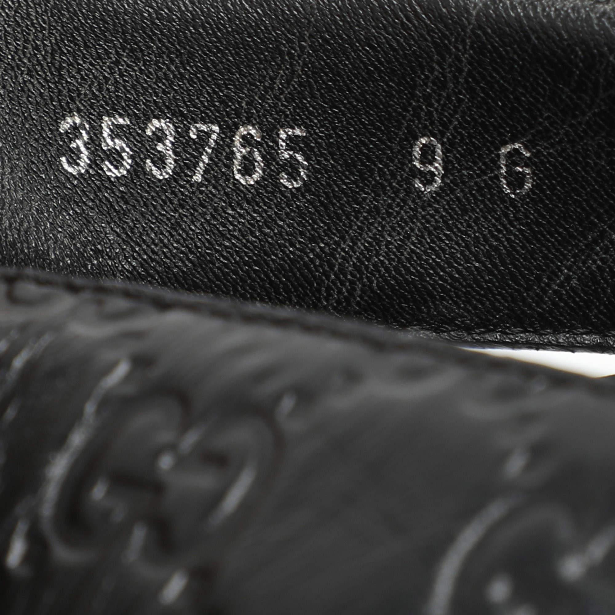 Gucci Black Guccissima Leather Criss Cross Flat Slides Size 43 4