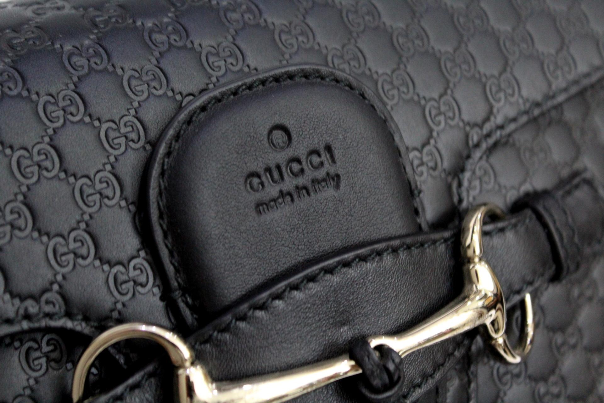 Gucci Black Guccissima Leather Emily Bag 2