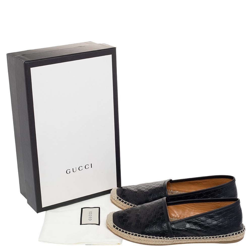 Gucci Black Guccissima Leather Espadrilles Flats Size 39 1