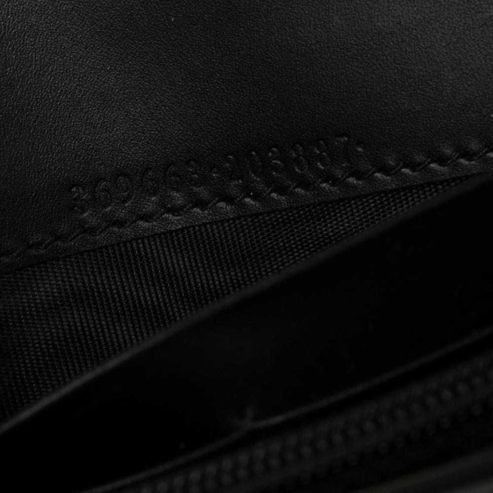 Gucci Schwarz Guccissima Leder GG Icon Continental Geldbörse 5