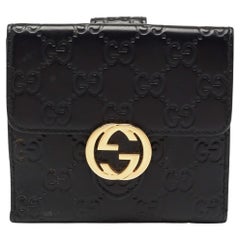 Gucci Black Guccissima Leather GG Icon Wallet