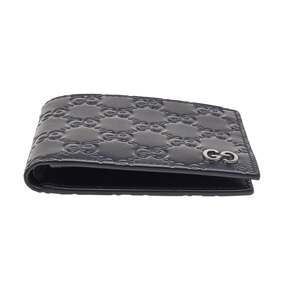 Men's Gucci Black Guccissima Leather GG Signature Bifold Wallet