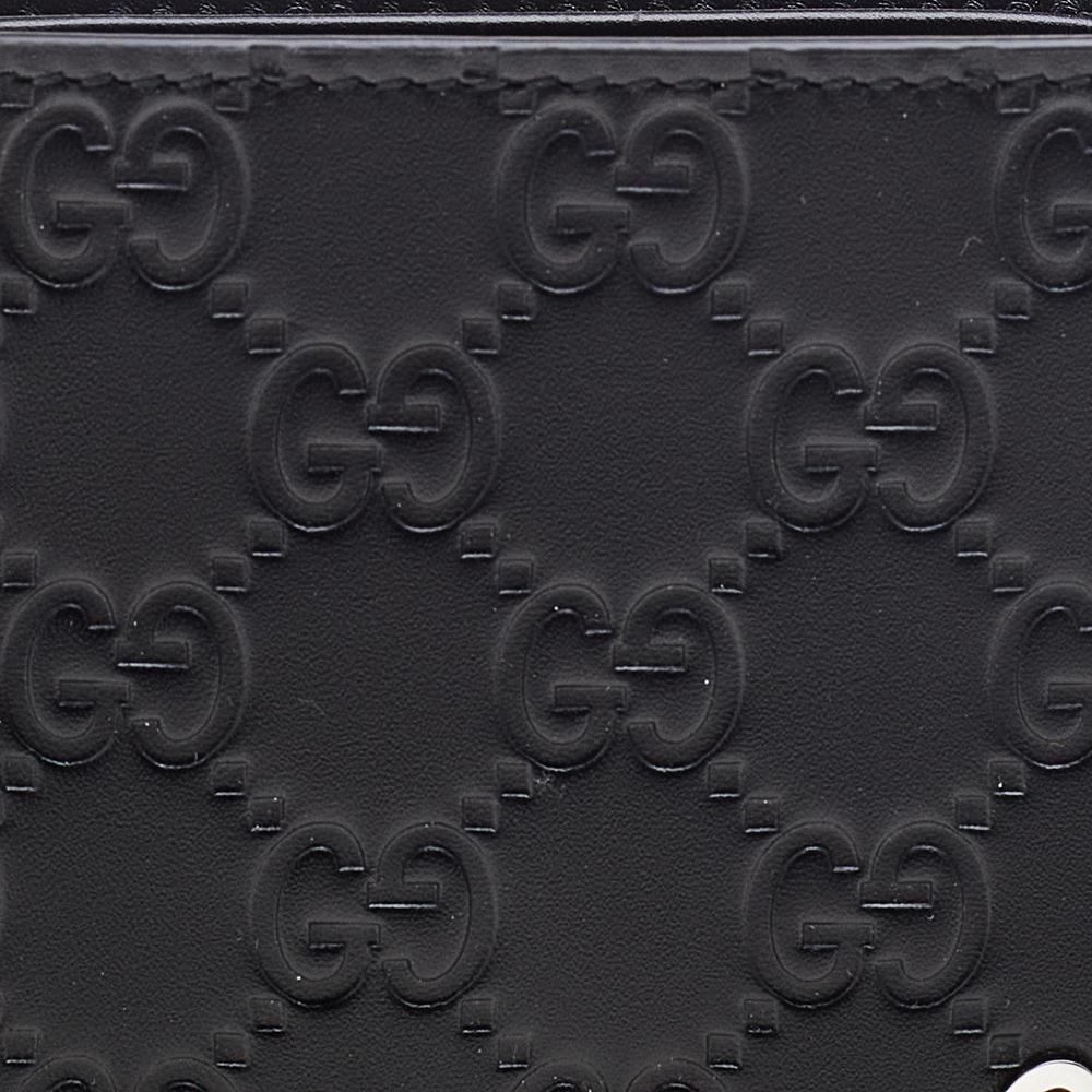 Gucci Black Guccissima Leather GG Signature Bifold Wallet 1