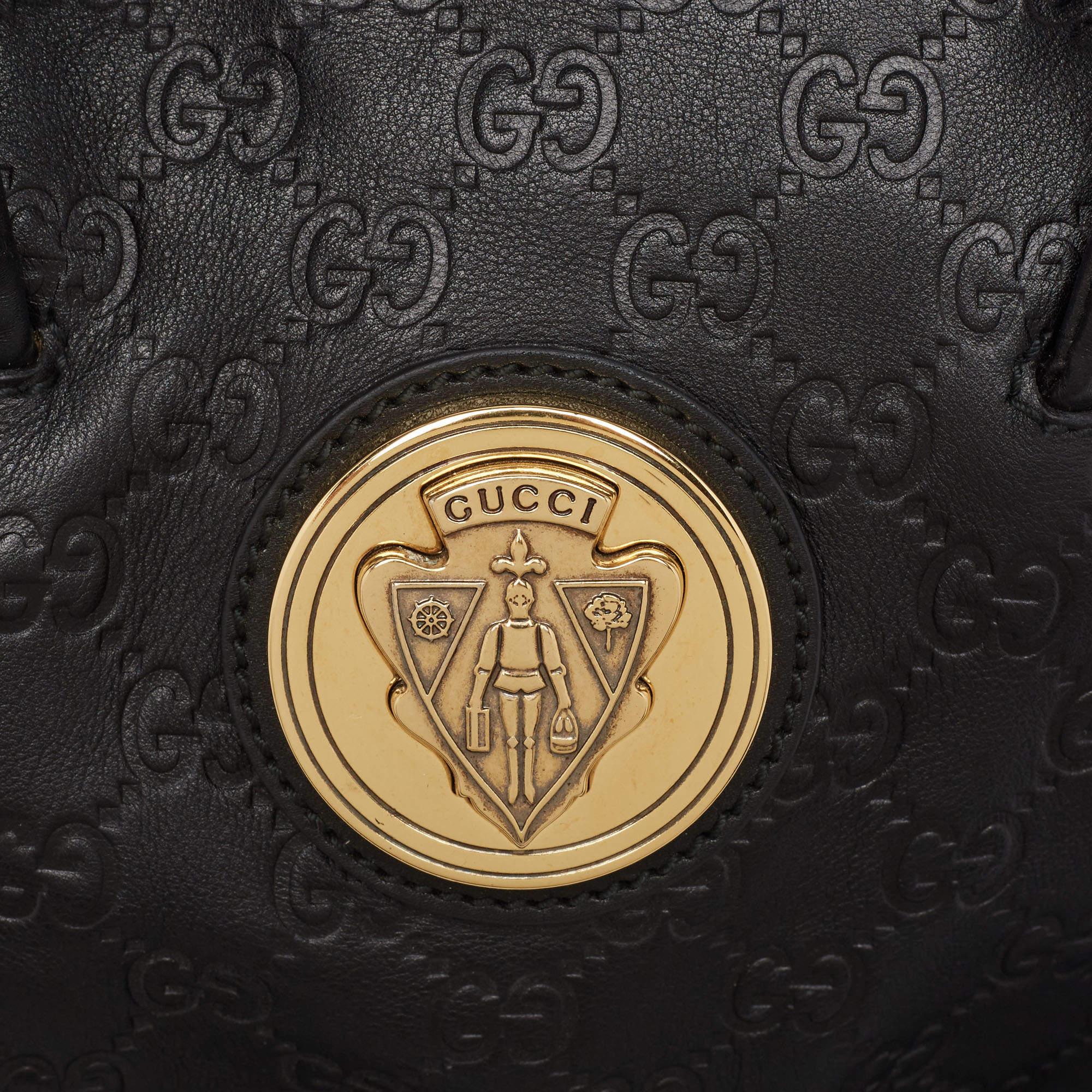 Gucci Black Guccissima Leather Hysteria Tote For Sale 4