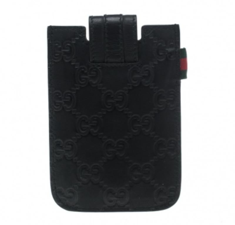 Funda iPhone 4/4s de piel Gucci Guccissima Negra en venta 2