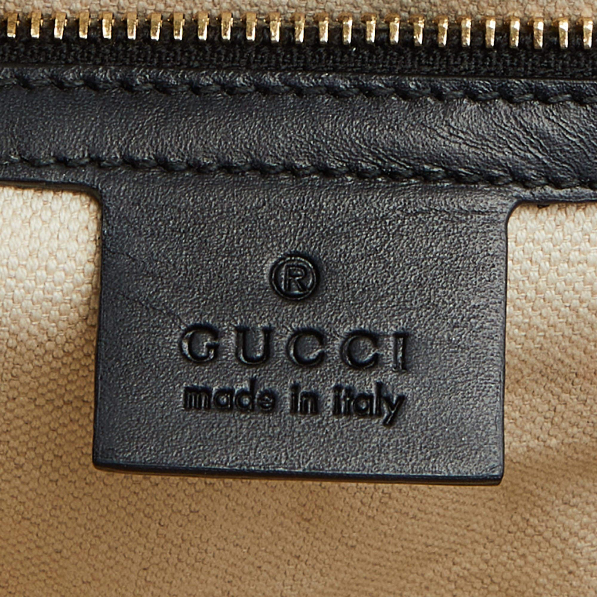 Gucci Black Guccissima Leather Large Emily Chain Shoulder Bag 6