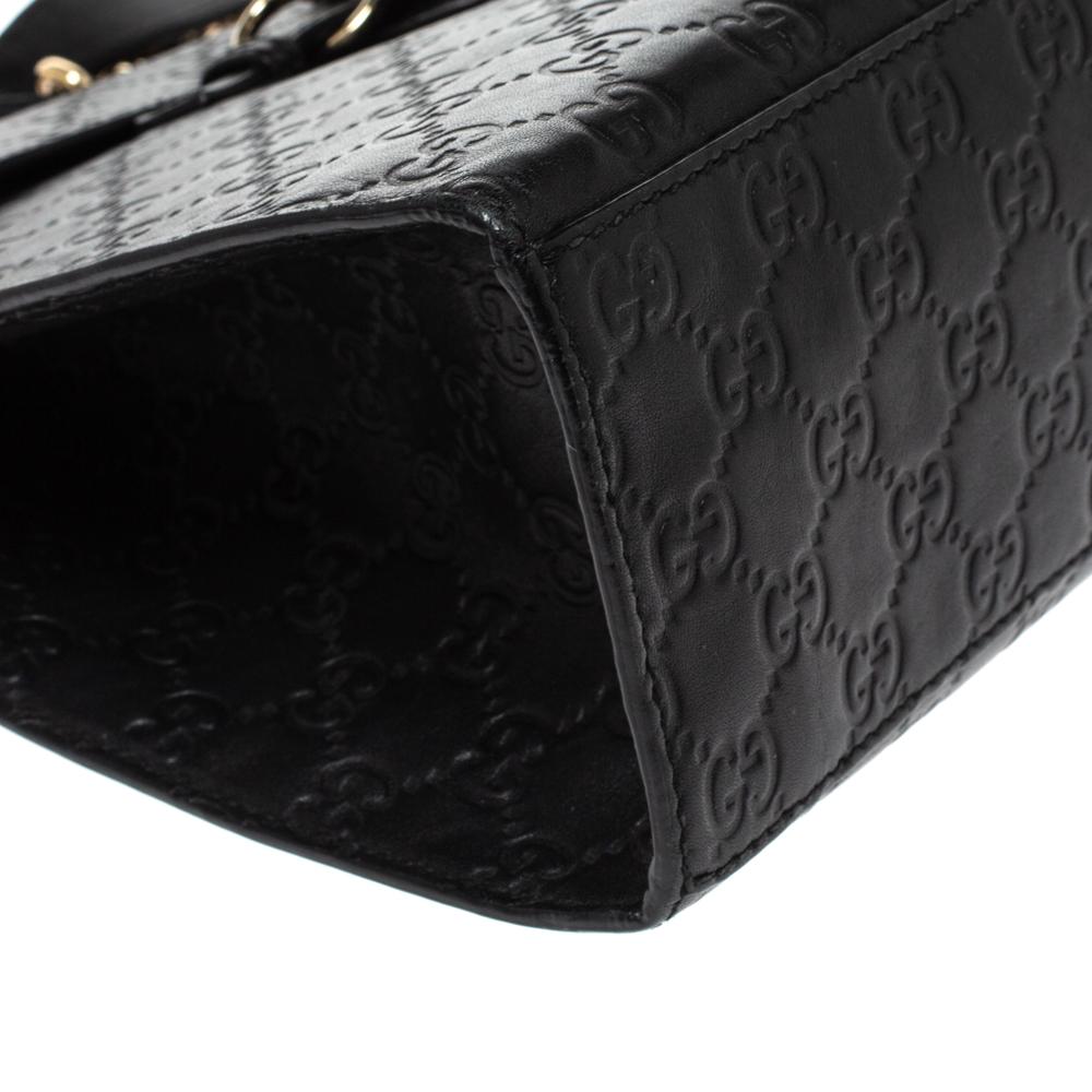 Gucci Black Guccissima Leather Large Emily Chain Shoulder Bag In Fair Condition In Dubai, Al Qouz 2