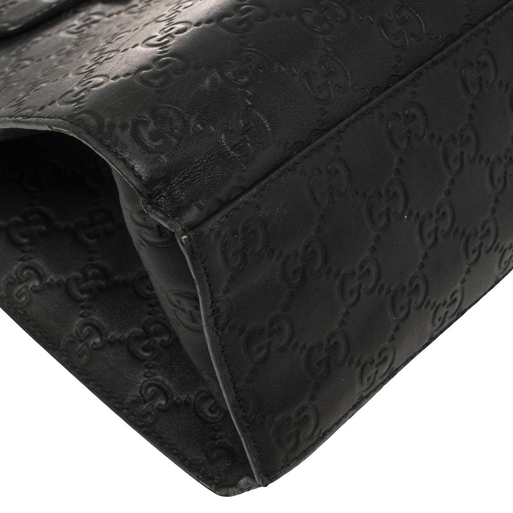 Gucci Black Guccissima Leather Large Emily Chain Shoulder Bag 5