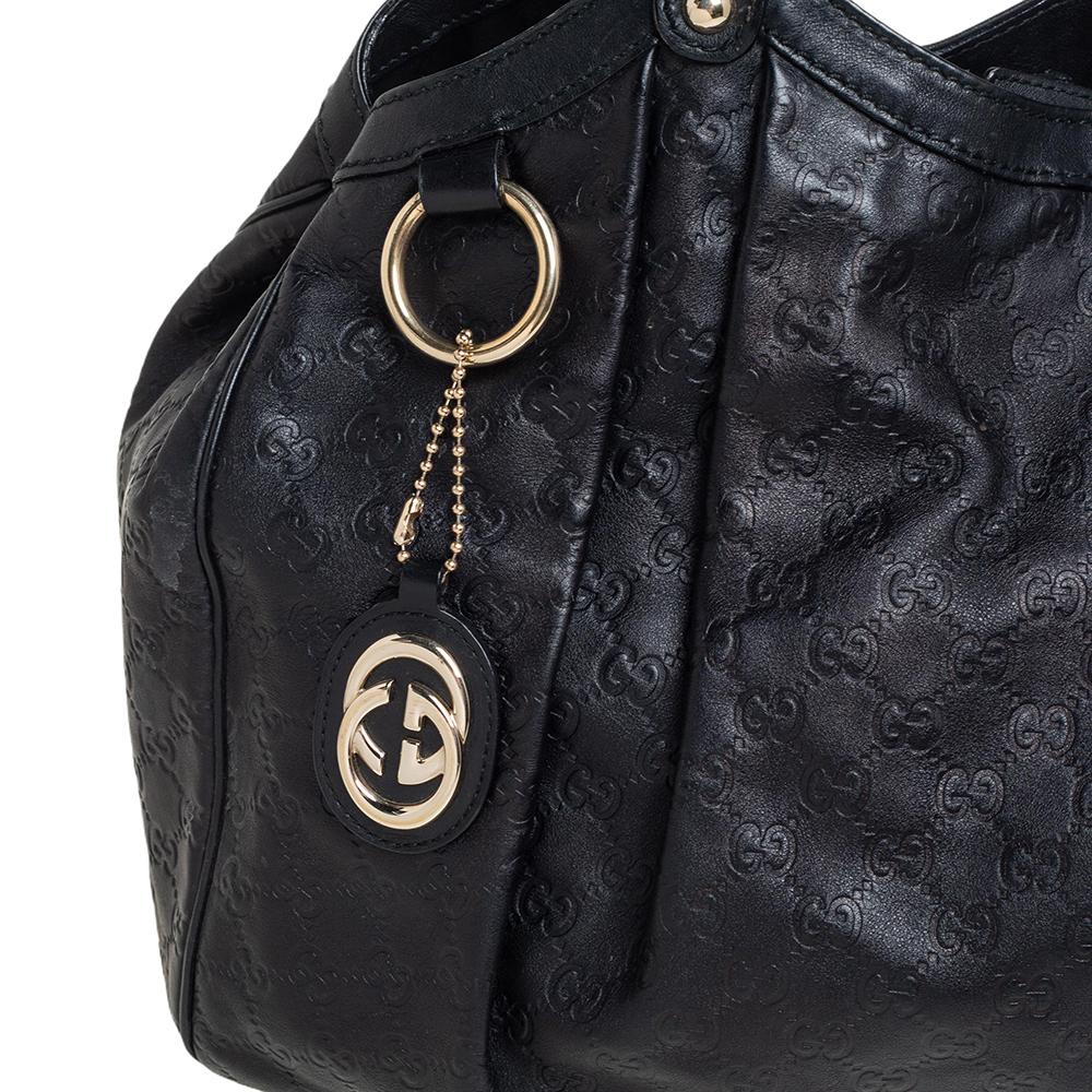 Gucci Black Guccissima Leather Large Sukey Tote 1