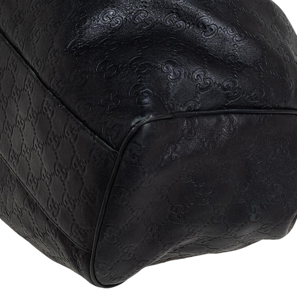 Gucci Black Guccissima Leather Large Sukey Tote 3