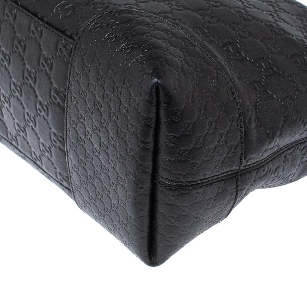 Gucci Black Guccissima Leather Medium Bree Tote 5