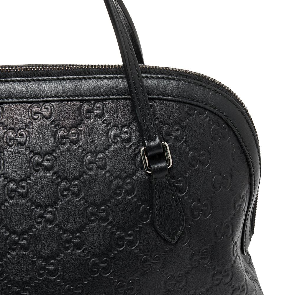 Gucci Black Guccissima Leather Medium Dome Bag 6