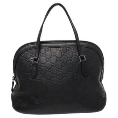 Gucci Black Guccissima Leather Medium Dome Bag