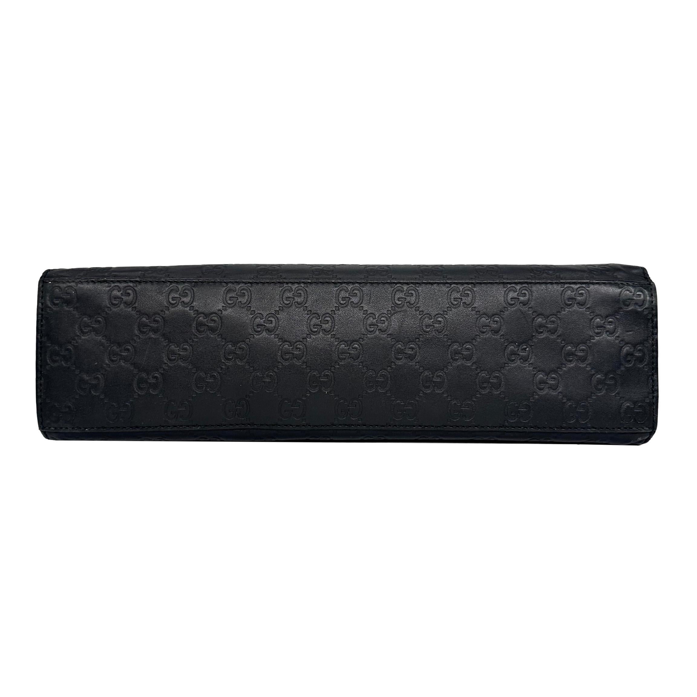 Gucci Black Guccissima Leather Medium Emily Chain Crossbody Shoulder Bag, 2018. For Sale 1