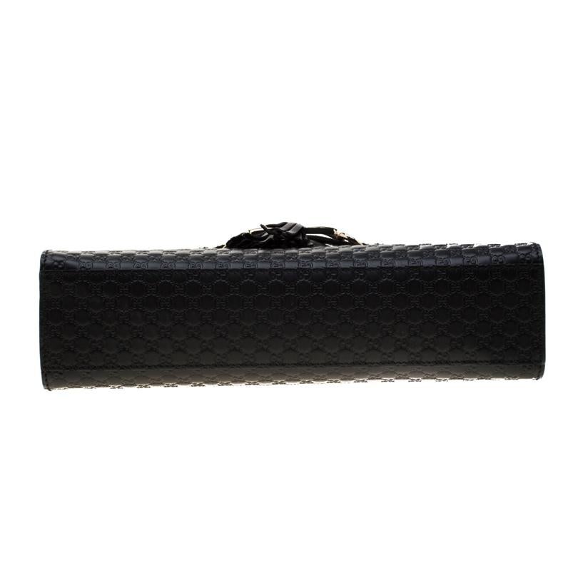 Gucci Black Guccissima Leather Medium Emily Chain Shoulder Bag 2