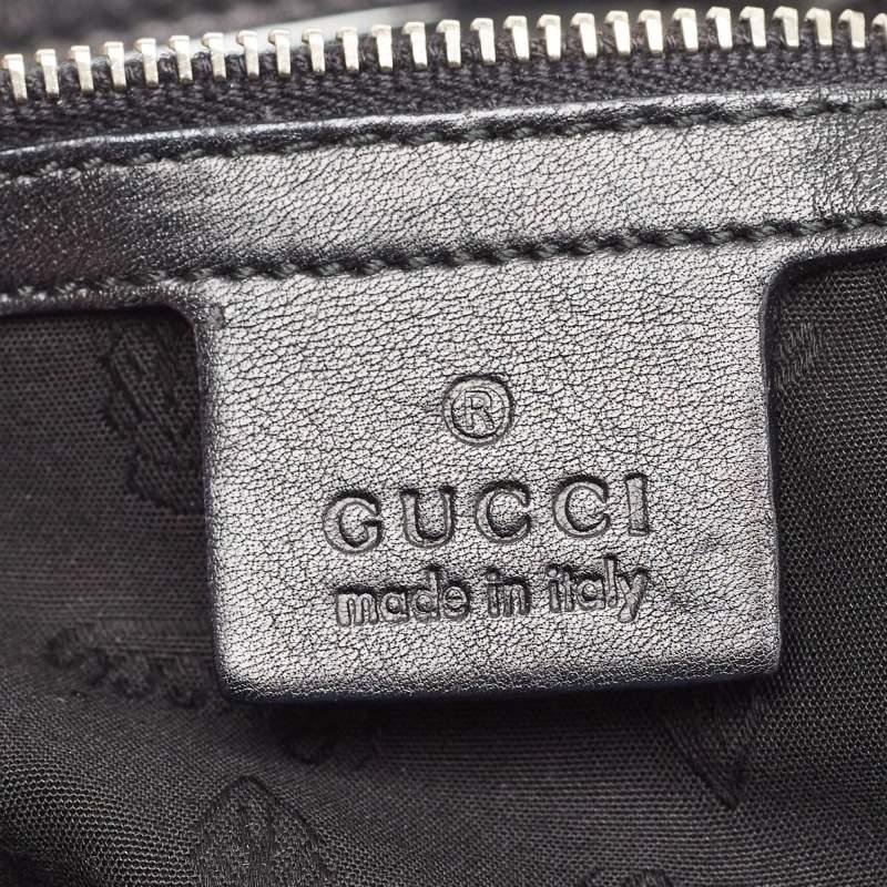 Gucci Black Guccissima Leather Medium GG Twins Hobo 3
