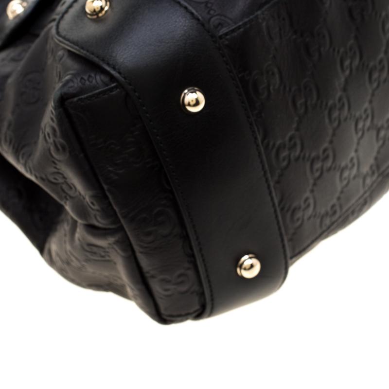 Gucci Black Guccissima Leather Medium Horsebit Pelham Shoulder Bag 5