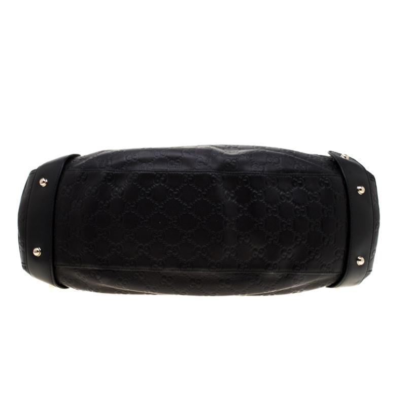 Gucci Black Guccissima Leather Medium Horsebit Pelham Shoulder Bag 1