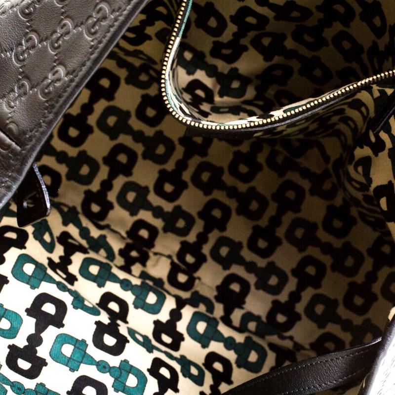 Gucci Black Guccissima Leather Medium Horsebit Pelham Shoulder Bag 2