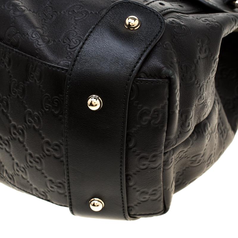 Gucci Black Guccissima Leather Medium Horsebit Pelham Shoulder Bag 3