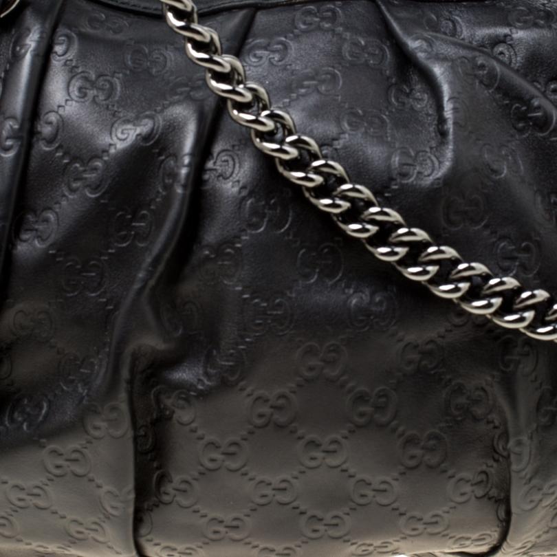 Gucci Black Guccissima Leather Medium Icon Bit Boston Bag 7