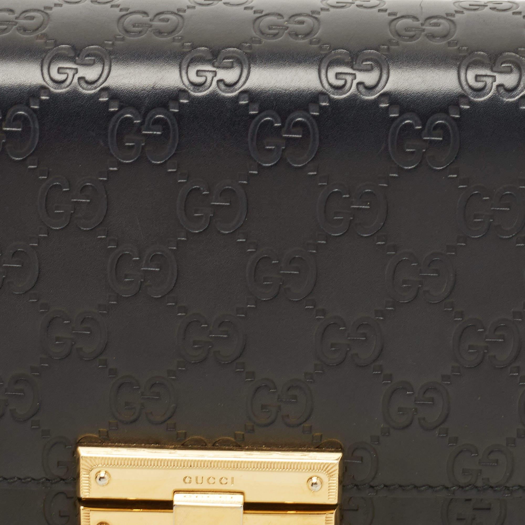 Gucci Black Guccissima Leather Medium Padlock Shoulder Bag 11