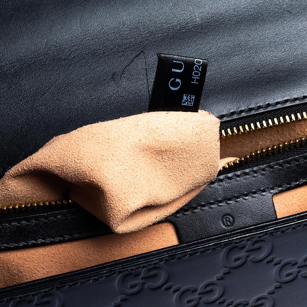 Gucci Black Guccissima Leather Medium Padlock Shoulder Bag 2