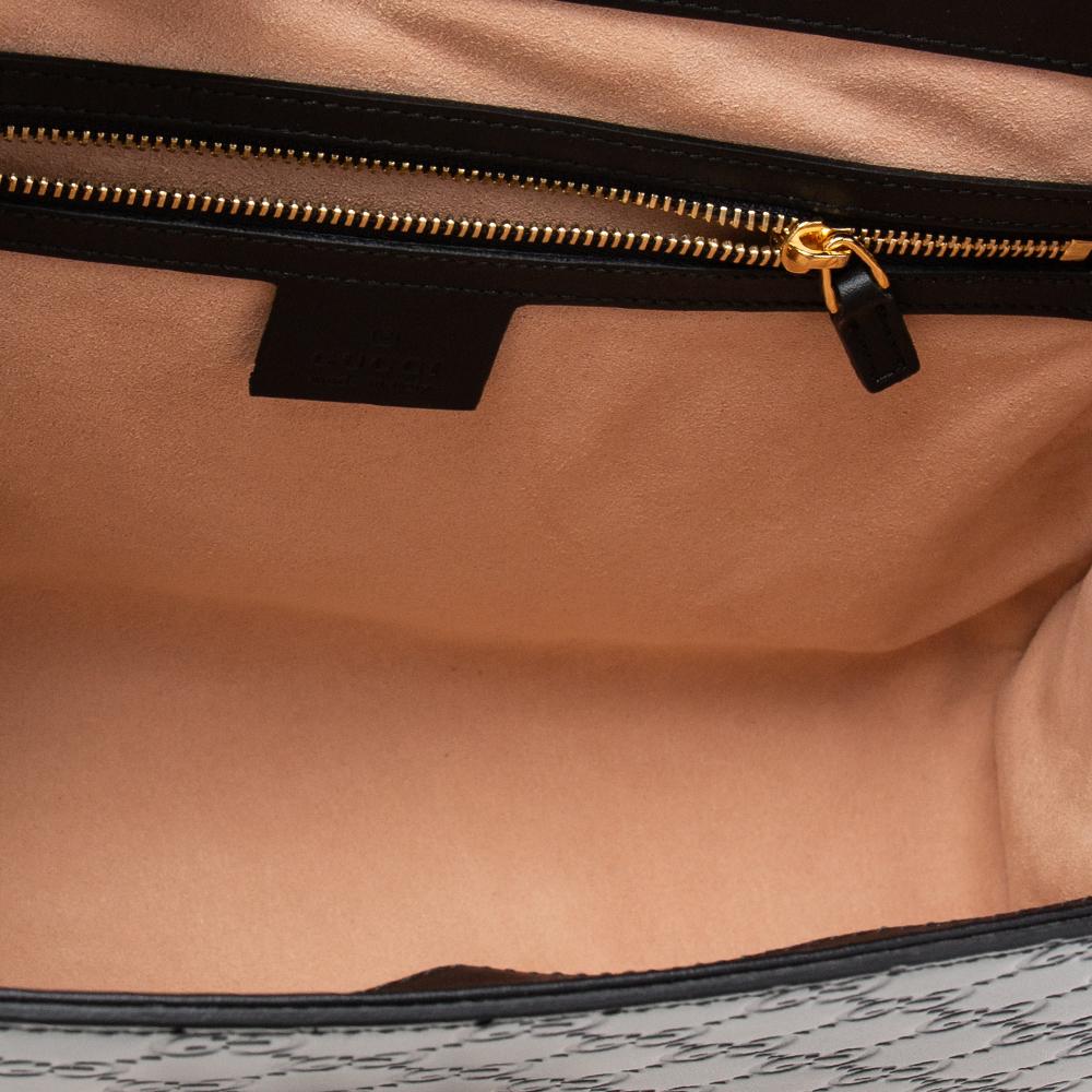 Gucci Black Guccissima Leather Medium Padlock Top Handle Bag 2