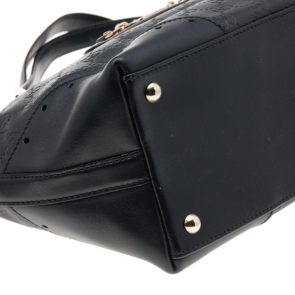 Gucci Black Guccissima Leather Medium Punch Tote 6