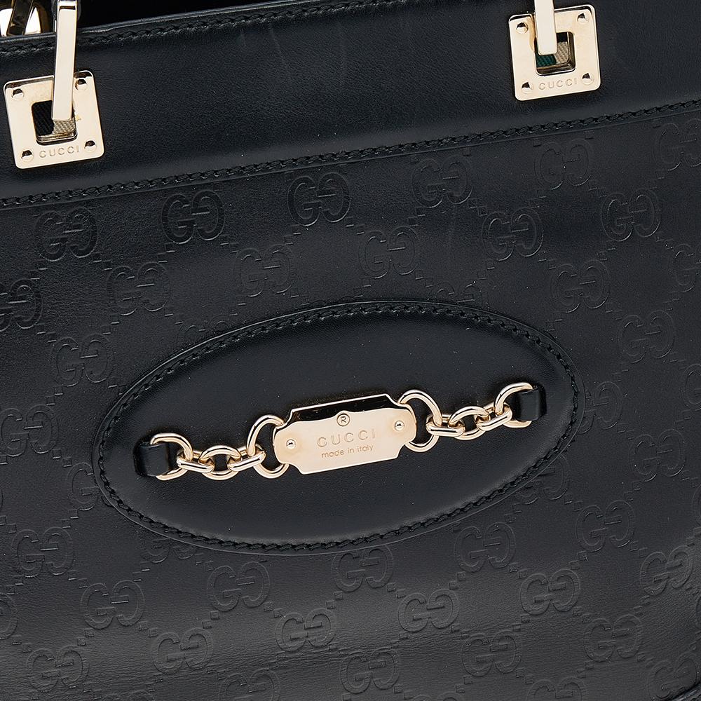 Gucci Black Guccissima Leather Medium Punch Tote 7