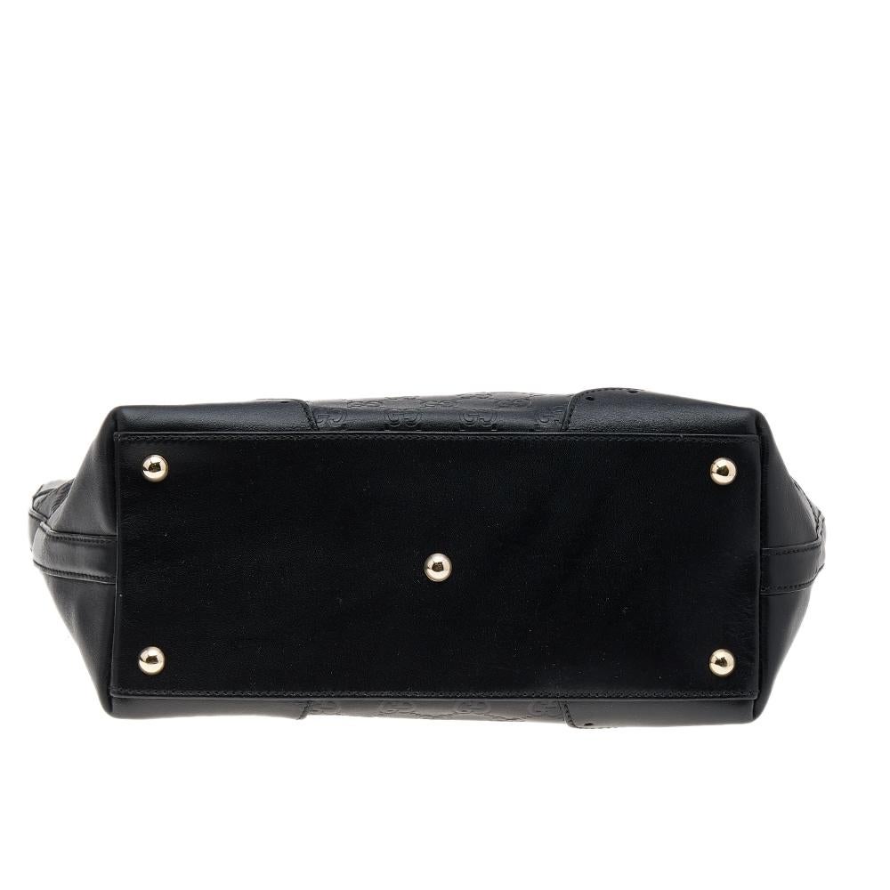 Gucci Black Guccissima Leather Medium Punch Tote 1