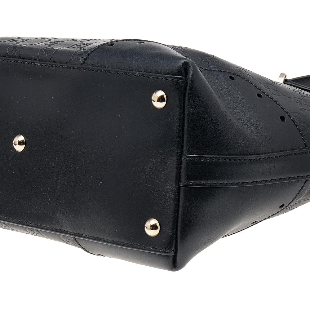 Gucci Black Guccissima Leather Medium Punch Tote 5