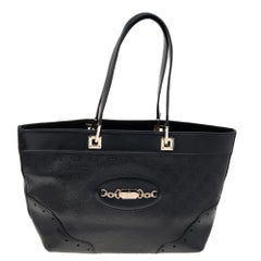 Gucci Black Guccissima Leather Medium Punch Tote