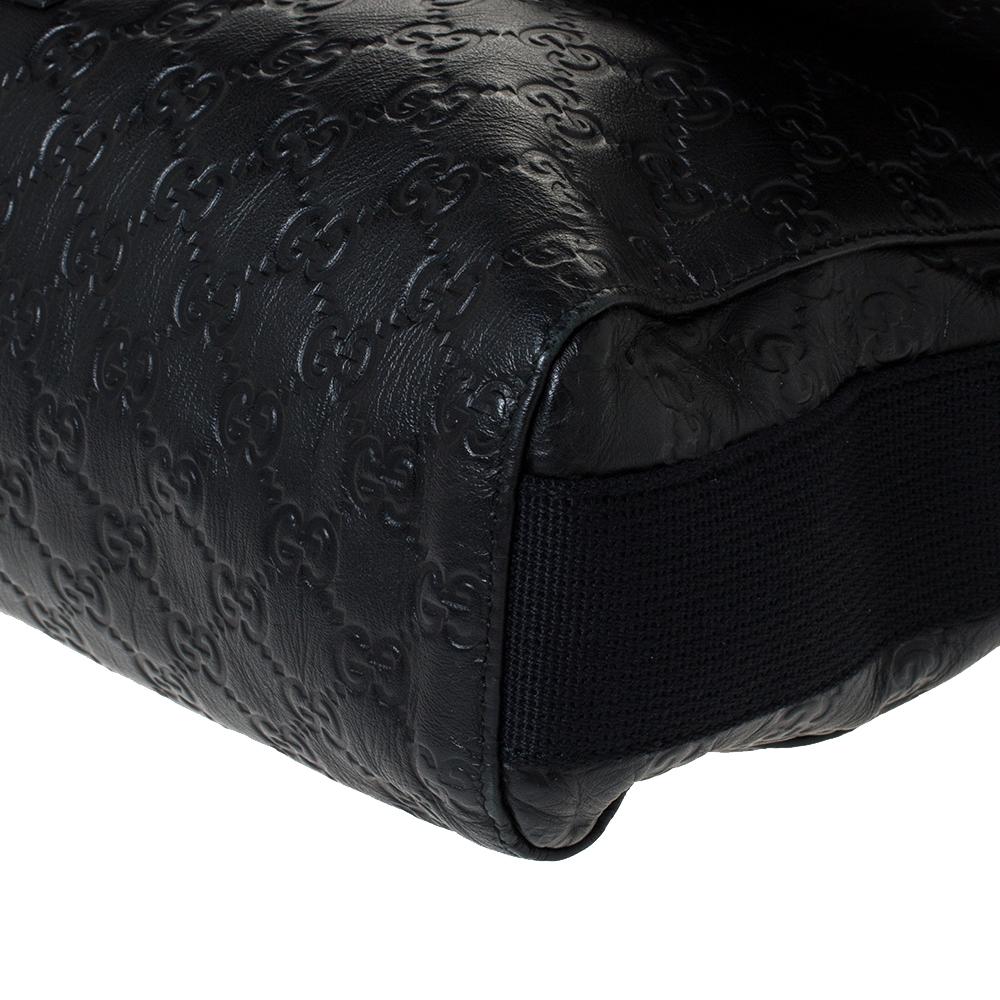 Gucci Black Guccissima Leather Medium Rubber Messenger Bag 2