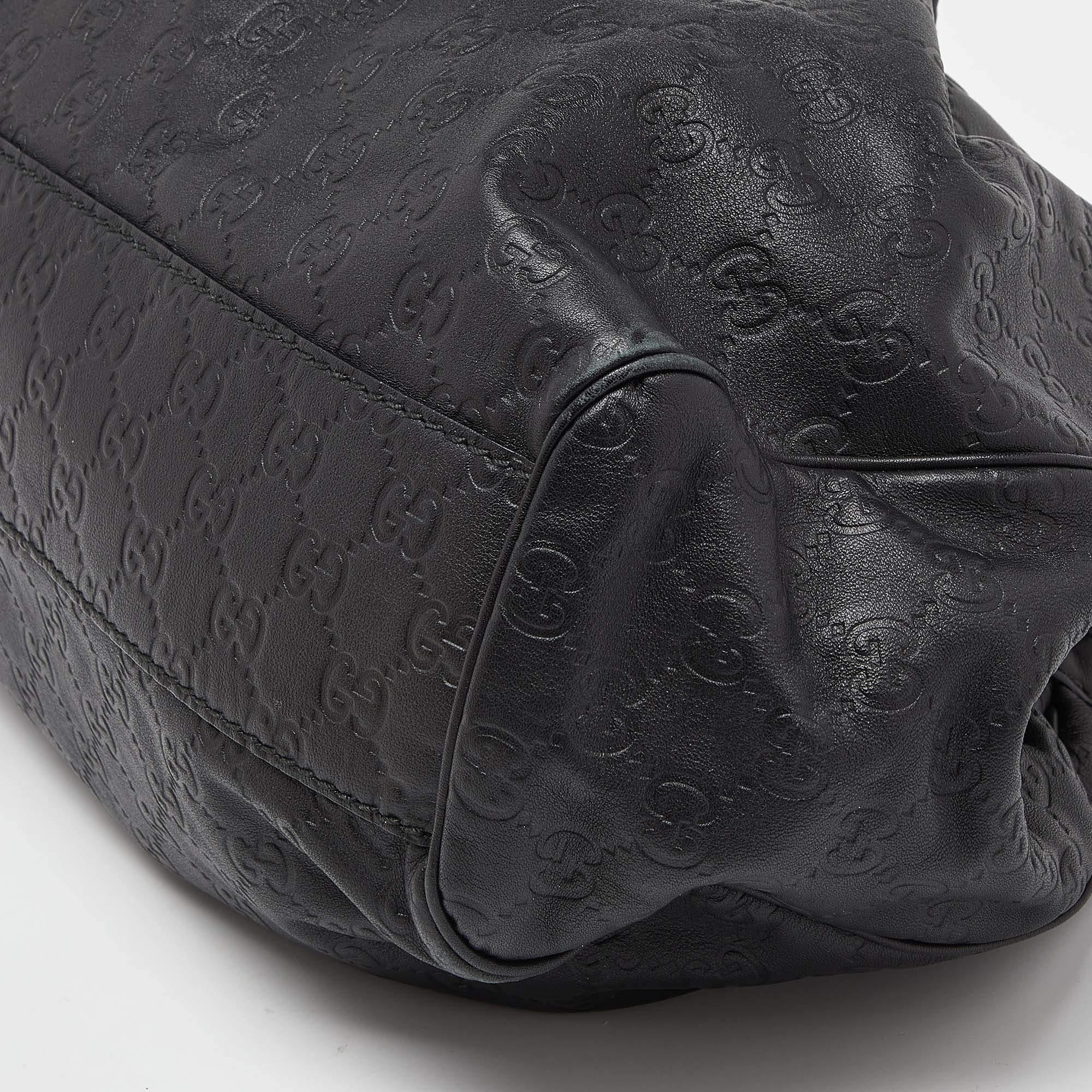 Gucci Black Guccissima Leather Medium Sukey Tote 3