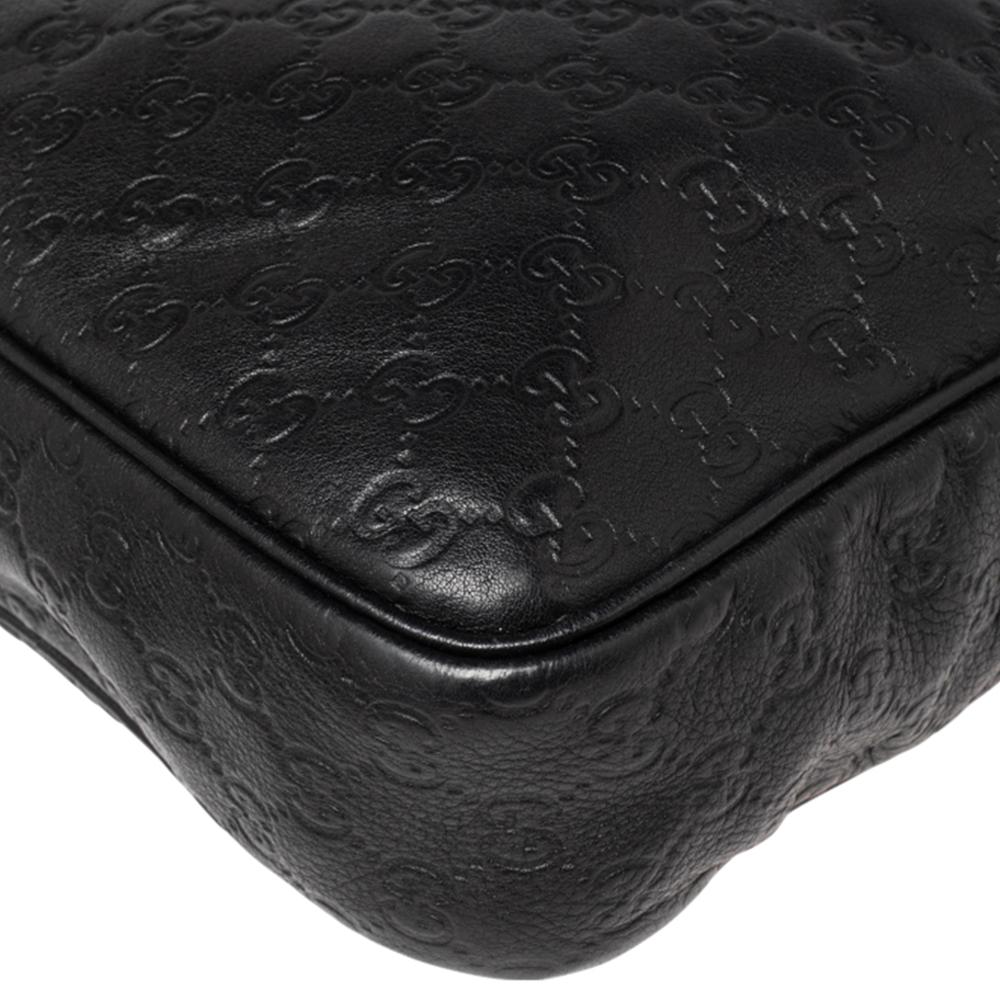 Gucci Black Guccissima Leather Messenger Bag 3