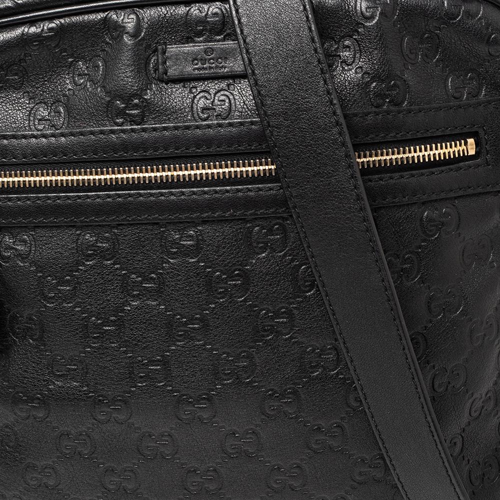 Gucci Black Guccissima Leather Messenger Bag 4