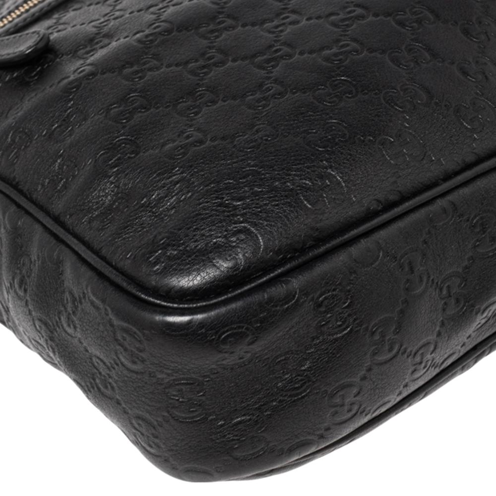 Gucci Black Guccissima Leather Messenger Bag 2