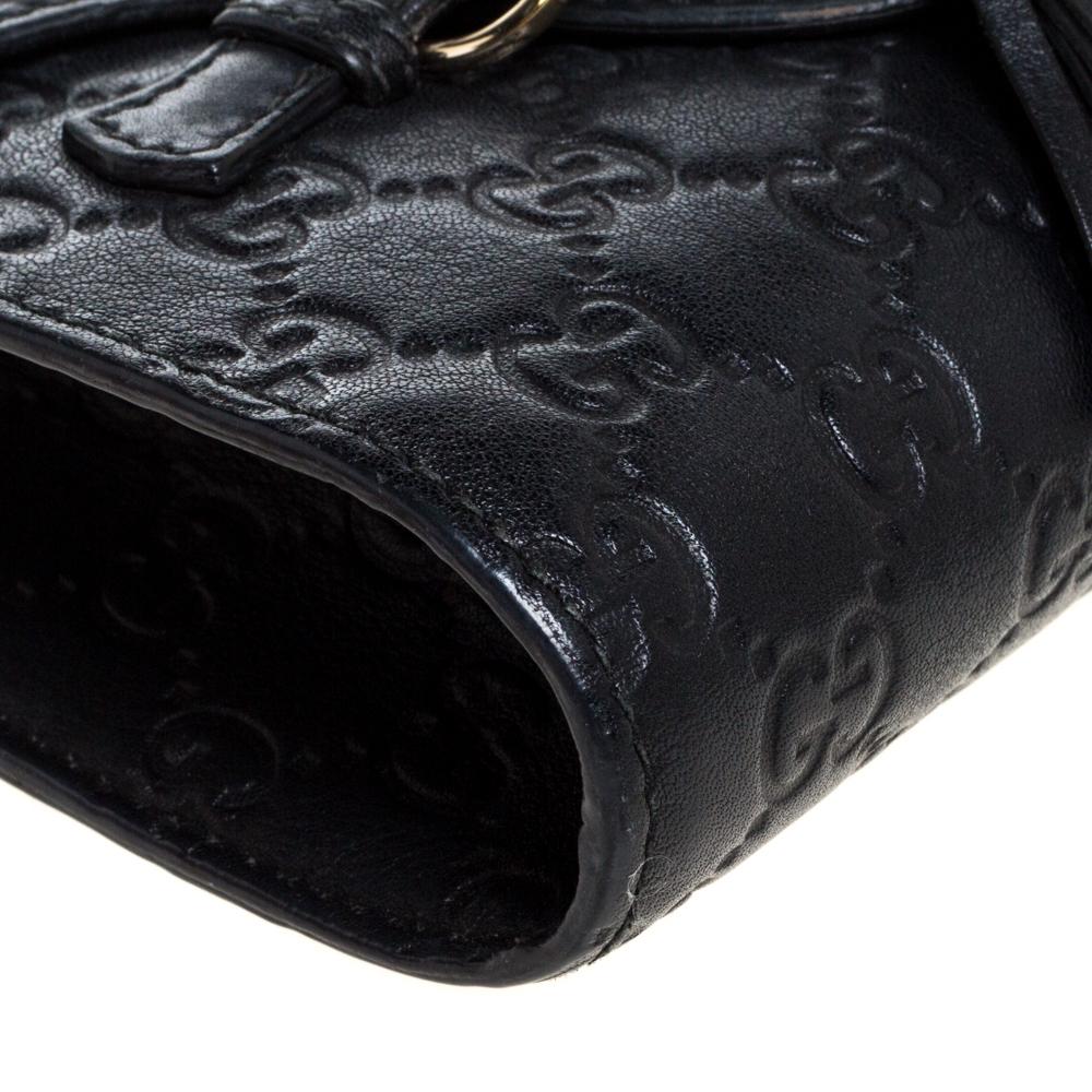Gucci Black Guccissima Leather Mini Emily Chain Shoulder Bag 6