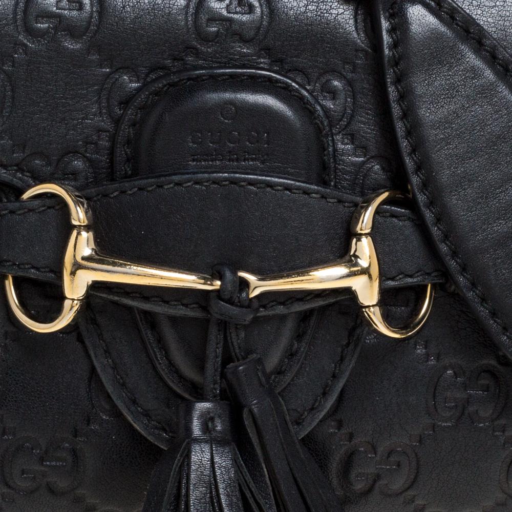Gucci Black Guccissima Leather Mini Emily Chain Shoulder Bag 4